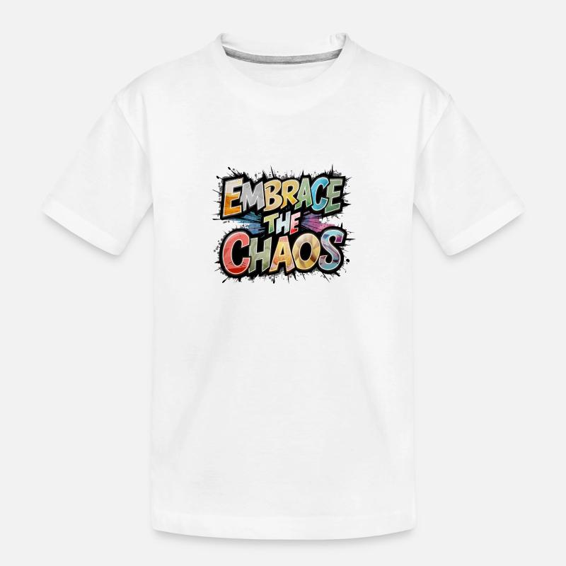 Umarme das Chaos - Kinder Premium Bio T-Shirt - Weiß