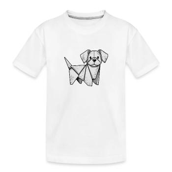 Chien en origami - T-shirt bio Premium Enfant - blanc - Devant
