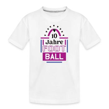 10 Jahre Football Jubiläum Footballspielerin - Kinder Premium Bio T-Shirt - Weiß - Vorne