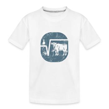 Ente Wurzel aus Kuh - Mathe Geschenk - Kinder Premium Bio T-Shirt - Weiß - Vorne