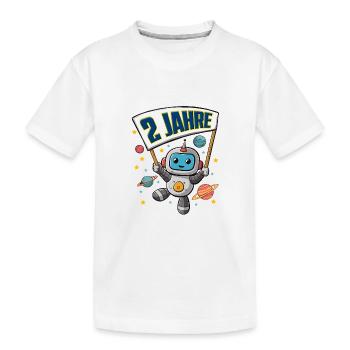 2 Jahre Kleiner Roboter als Astronaut im Weltraum - Kinder Premium Bio T-Shirt - Weiß - Vorne