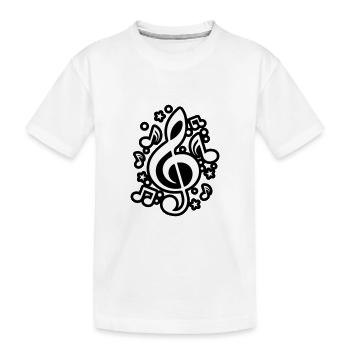 Notes de Musique Clef symbole musicien - T-shirt bio Premium Enfant - blanc - Devant