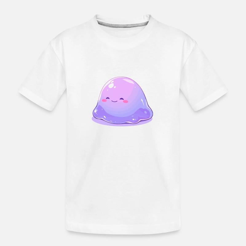 Monstre visqueux mignon - Conception de dessin animé mignon - T-shirt bio Premium Enfant - blanc