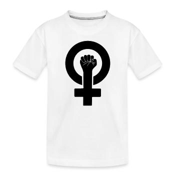 Frauenpower weiblich Symbol | Farbe änderbar - Kinder Premium Bio T-Shirt - Weiß - Vorne