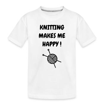 Tricot / Tricoter / Tricoteuse / Broderie - T-shirt bio Premium Enfant - blanc - Devant