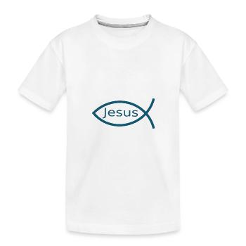 Jesus fish Ichthys fish fish - Kids' Premium Organic T-Shirt - white - Front