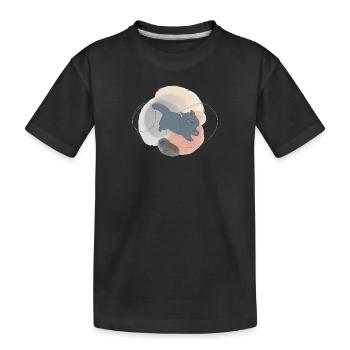 🐾 Schwarze Katze 🐈‍⬛ - Kinder Premium Bio T-Shirt - Schwarz - Vorne