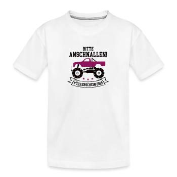 Bitte Anschnallen Auto Führerschein 2025 Bestanden - Kinder Premium Bio T-Shirt - Weiß - Vorne