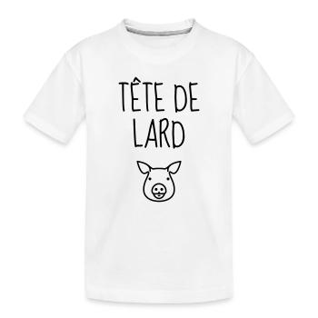 Tête de Lard - Humour - Cochon - Râler - Caractère - T-shirt bio Premium Enfant - blanc - Devant