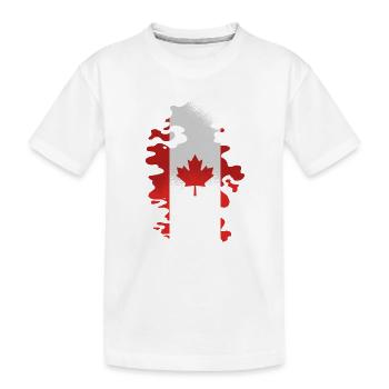 Drapeau du Canada Feuille d’érable Drapeau canadien Canada - T-shirt bio Premium Enfant - blanc - Devant