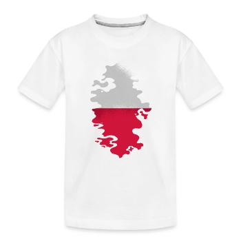 Polen Flagge Used Look Polska Polnische Fahne - Kinder Premium Bio T-Shirt - Weiß - Vorne