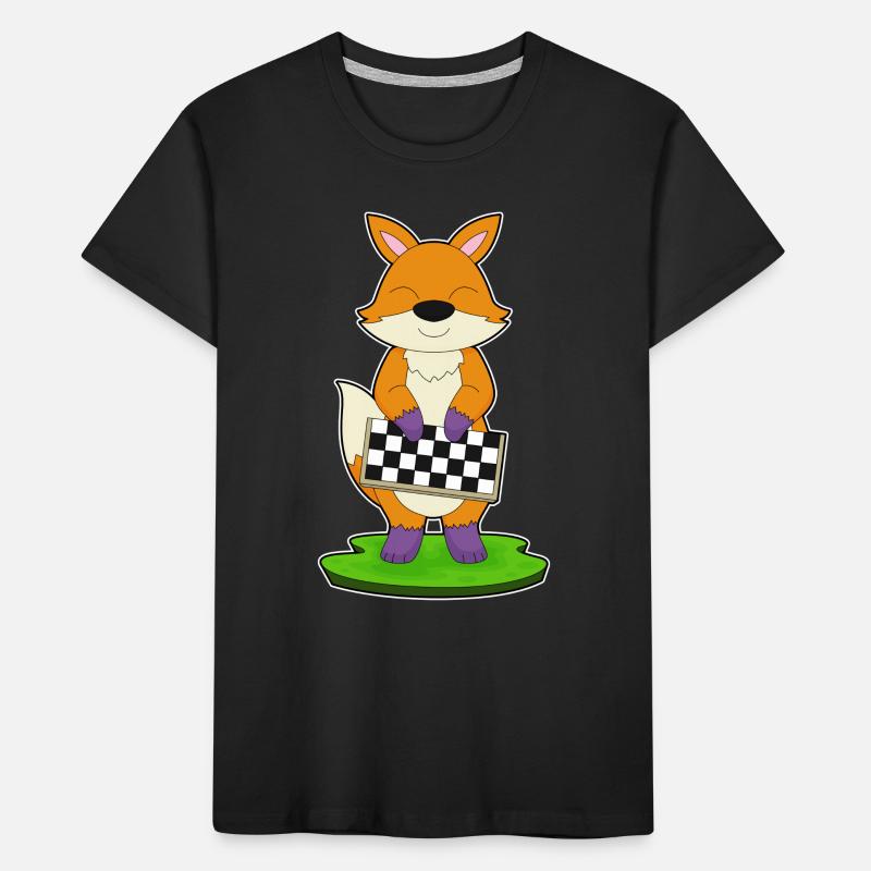 Fox Chess Chess Board Game Kids' Premium Organic T-Shirt