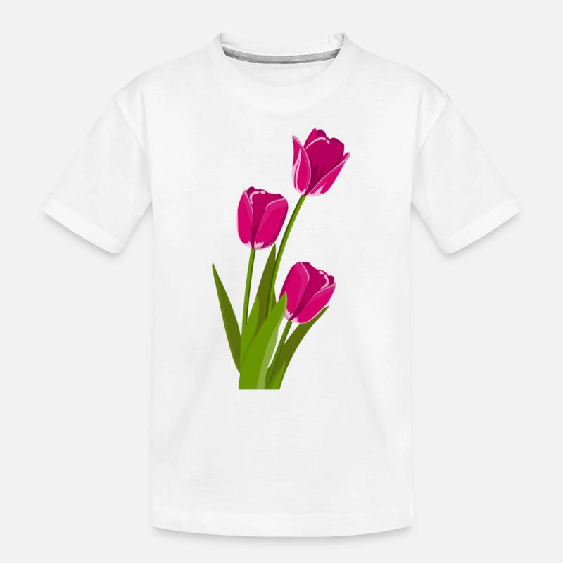 Tulpe Geschenk Geschenkidee - Kinder Premium Bio T-Shirt - Weiß