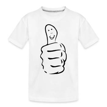 daumen_hoch - Kinder Premium Bio T-Shirt - Weiß - Vorne