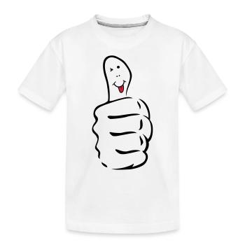 daumen_hoch_zunge_raus - T-shirt bio Premium Enfant - blanc - Devant