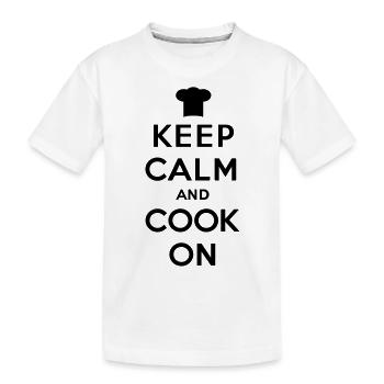 Keep calm and cook on - Kids' Premium Organic T-Shirt - white - Front