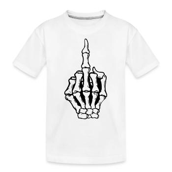 Skull finger - Kinder Premium Bio T-Shirt - Weiß - Vorne
