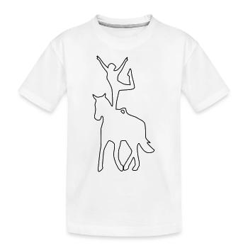 Voltigierer Stehend Einbeinig - Kinder Premium Bio T-Shirt - Weiß - Vorne