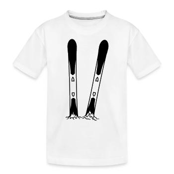 2 ski im schnee urlaub sport bretter fahren winter - T-shirt bio Premium Enfant - blanc - Devant