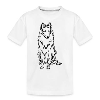Groenendael dog motif - Kids' Premium Organic T-Shirt - white - Front