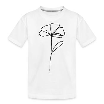 One line flower - Kids' Premium Organic T-Shirt - white - Front