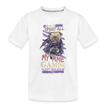 Gaming - Kinder Premium Bio T-Shirt - Weiß - Vorne