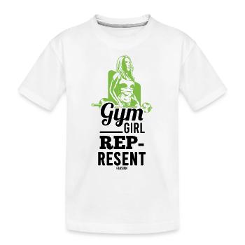 Fitness Woman Sport - Kids' Premium Organic T-Shirt - white - Front