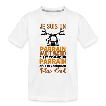 parrain motard Cadeau parrain motard super parrain - T-shirt bio Premium Enfant - blanc - Devant