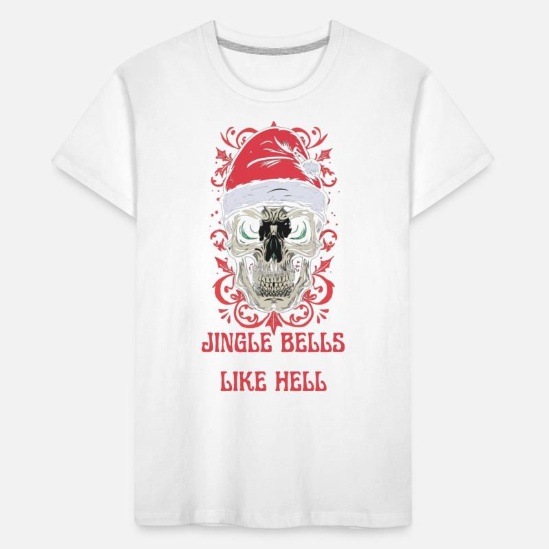 Conception de crâne de Noël : Jingle Bells comme l’enfer T-shirt bio Premium Enfant