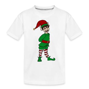 lutin de noel - T-shirt bio Premium Enfant - blanc - Devant