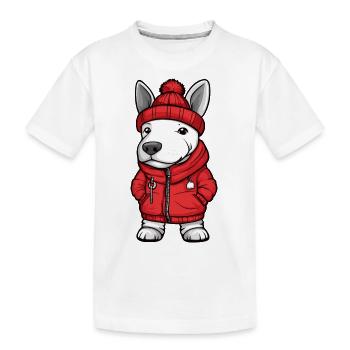 Bull Terrier Hund Stylisch - Kinder Premium Bio T-Shirt - Weiß - Vorne