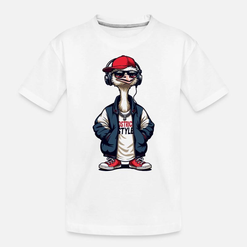 STRAUß - Kinder Premium Bio T-Shirt - Weiß
