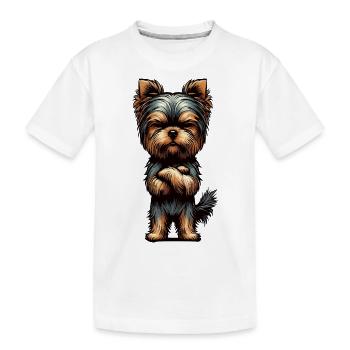 Yorkshire Terrier Yorkie Propriétaire Yorkie Yorkies - T-shirt bio Premium Enfant - blanc - Devant