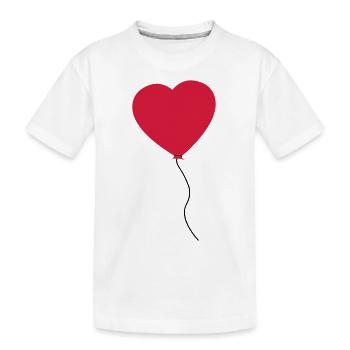 Love Heart Balloon - Kinder Premium Bio T-Shirt - Weiß - Vorne