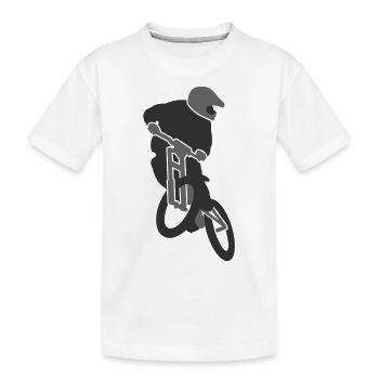 mountain_biker_v1 - Kinder Premium Bio T-Shirt - Weiß - Vorne
