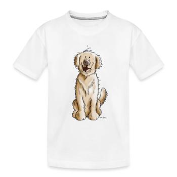 Golden Golden Retriever - Kids' Premium Organic T-Shirt - white - Front