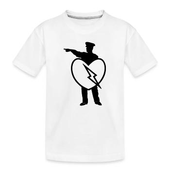 Police Heart Polizei Polizist Liebe Herz Geschenk - Kinder Premium Bio T-Shirt - Weiß - Vorne