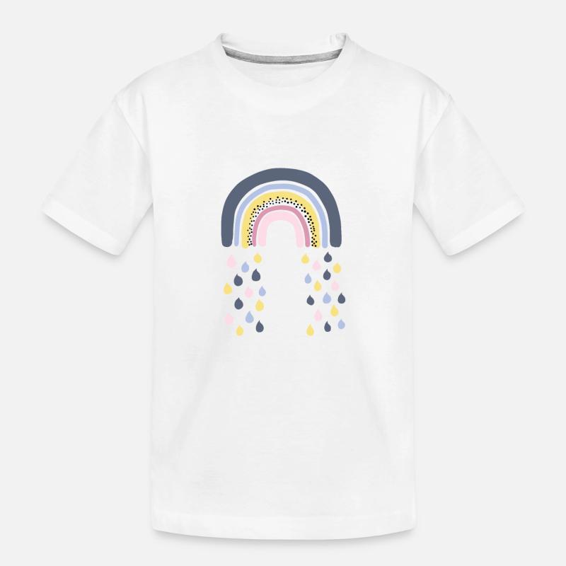 Regenbogen - Kinder Premium Bio T-Shirt - Weiß