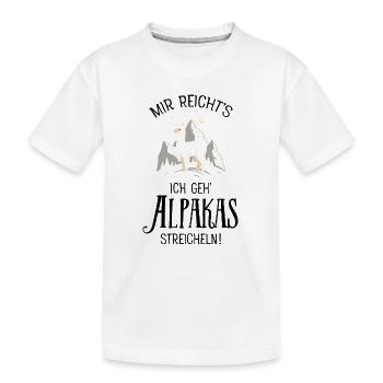 Mir Reichts Ich Geh Alpakas Streicheln - Kinder Premium Bio T-Shirt - Weiß - Vorne