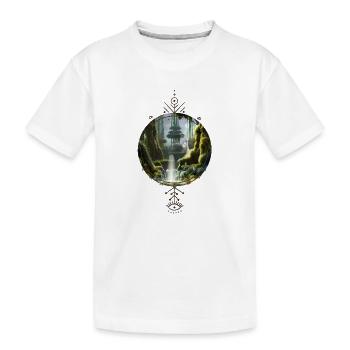 Fantasielandschaft am Morgen. - Kinder Premium Bio T-Shirt - Weiß - Vorne