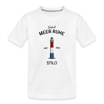 Leuchtturm Stilo, Meer Ruhe, Polnische Ostseeküste - Kinder Premium Bio T-Shirt - Weiß - Vorne