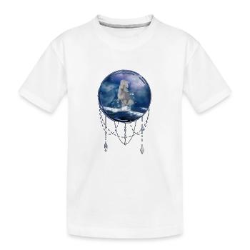 La majesté des loups avec le feu et l’eau - T-shirt bio Premium Enfant - blanc - Devant