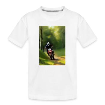 Motocross Fahren - Kinder Premium Bio T-Shirt - Weiß - Vorne