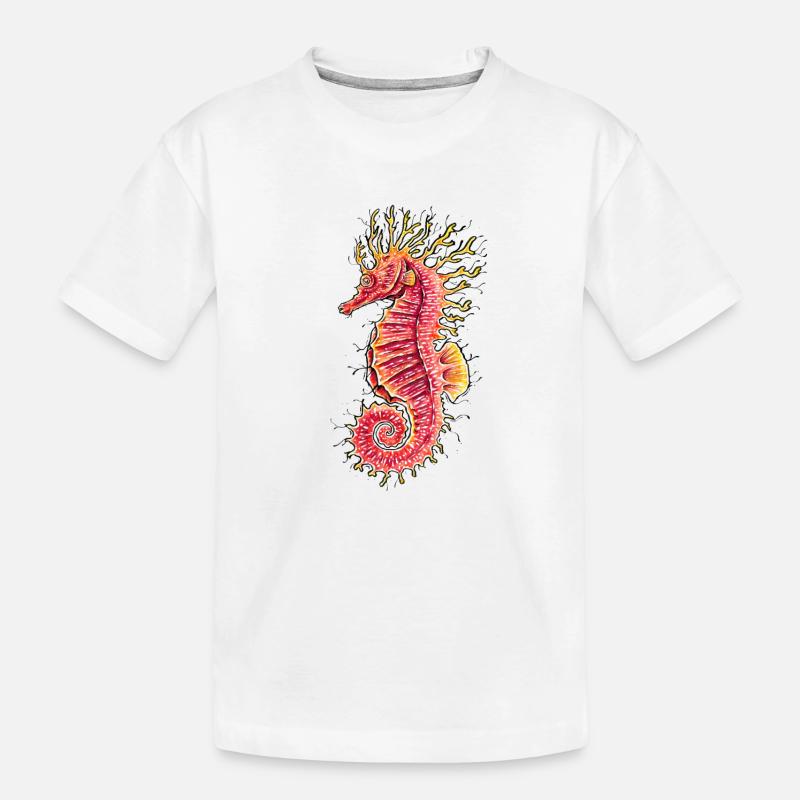 Seepferdchen - Kinder Premium Bio T-Shirt - Weiß
