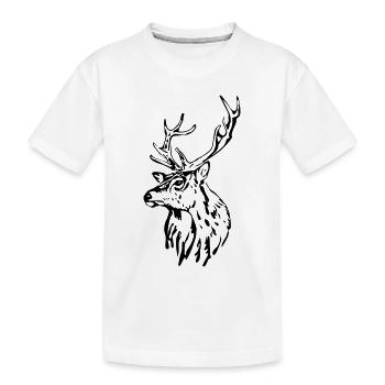 Tête de cerf [Noir] - T-shirt bio Premium Enfant - blanc - Devant