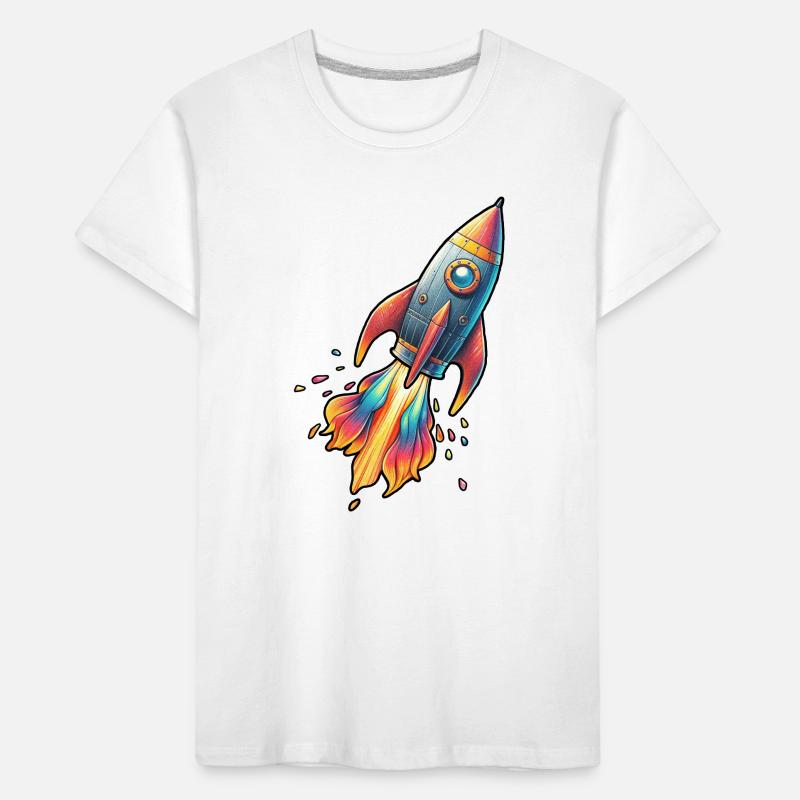 Fusée couleur avec couleurs de feu T-shirt bio Premium Enfant