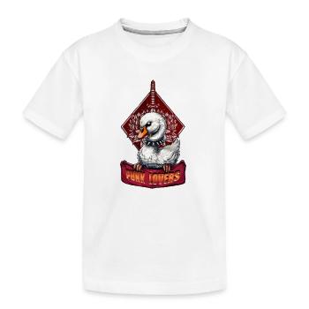 Punk Swan: Der gefiederte Rebell. - Kinder Premium Bio T-Shirt - Weiß - Vorne
