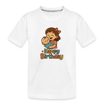 Herzliche Geburtstagskinder Illustration - Kinder Premium Bio T-Shirt - Weiß - Vorne