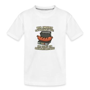 Bratwurst Bratgerät Spruch - Kinder Premium Bio T-Shirt - Weiß - Vorne