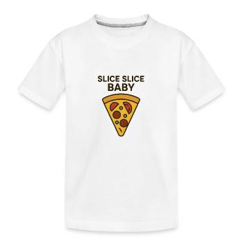 Slice Slice Baby Motivational Design - Kinder Premium Bio T-Shirt - Weiß - Vorne